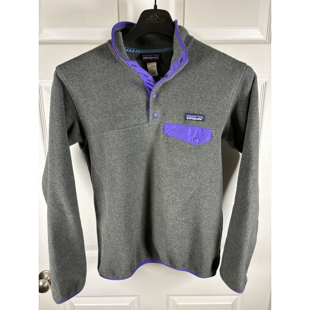 Patagonia Women's Lightweight Synchilla Snap-T Fleece Pullover Gray Purple Small